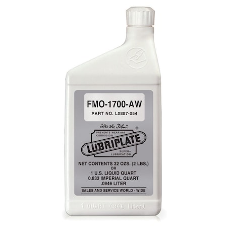 Lubriplate Fmo-1700-Aw, 12/1 Qts, H-1/Food Grade Usp Mineral Oil Fluid For Gear Boxes, Iso-320, PK12 L0887-054